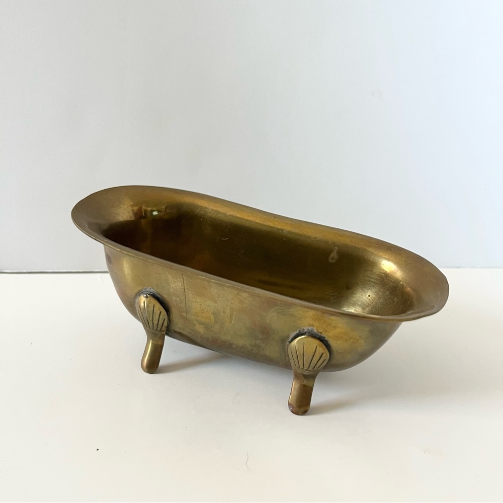 Vintage Brass Bathtub Soap Holder